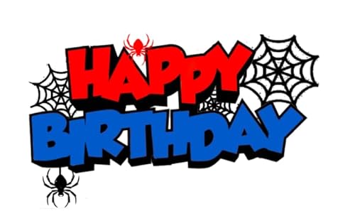 Gleevio Spinne Tortendekoration mit Zahlenkerzen, 16 cm, Glitzer, für Kindergeburtstag (Happy Birthday) von Gleevio