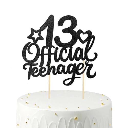 Gleevio Tortendeko 13. Geburtstag Junge, Kuchen Deko 13. Geburtstag Mädchen Teenager, Schwarz Official Teenager 13 Cake Topper, Geburtstagsdeko 13 Jahre Junge, 13 Official Teenager Tortendeko 15,5cm Gleevio Tortendeko 13. Geburtstag Junge, Kuchen Deko 13. Geburtstag Mädchen Teenager, Schwarz Official Teenager 13 Cake Topper, Geburtstagsdeko 13 Jahre Junge, 13 Official Teenager Tortendeko 15,5cm von Gleevio