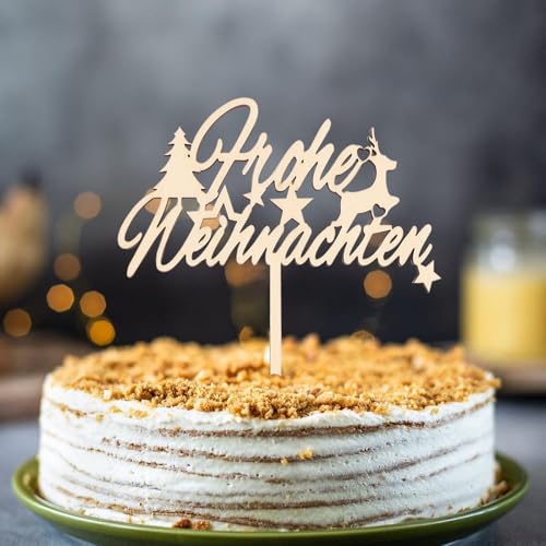 Gleevio Weihnachten Tortendeko,Frohe Weihnachten Cake Topper Holz,Weihnachten Kuchendeko 4 mm Dicke,Tortendeko Frohe Weihnachten,Weihnachten Deko Torte mit Weihnachtsbaum, Sternen, Elch,Größe 15x20cm Gleevio Weihnachten Tortendeko,Frohe Weihnachten Cake Topper Holz,Weihnachten Kuchendeko 4 mm Dicke,Tortendeko Frohe Weihnachten,Weihnachten Deko Torte mit Weihnachtsbaum, Sternen, Elch,Größe 15x20cm von Gleevio