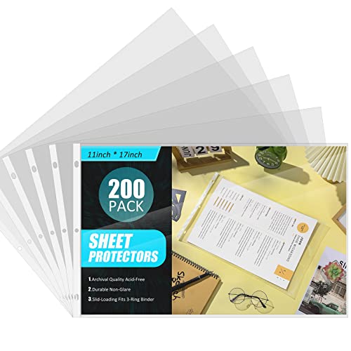 200 Stück Blattschutzfolien 27,9 x 43,2 cm, 3 Löcher, gelocht, transparent, für 3 Ringbücher 200 Stück Blattschutzfolien 27,9 x 43,2 cm, 3 Löcher, gelocht, transparent, für 3 Ringbücher von Glenmal