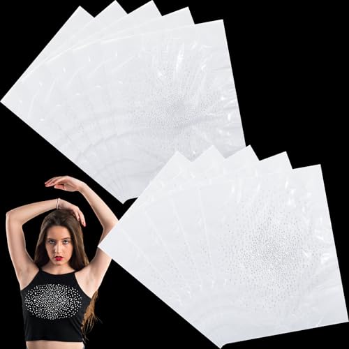 Glenmal 12 Stück Blatt zum Aufbügeln mit Strasssteinen, Glitzer-Hotfix-Strass-Aufkleber, Hot Melt Patches in 2 Stilen für Kleidung, Handwerk, DIY-Dekoration (stilvoller Stil) von Glenmal