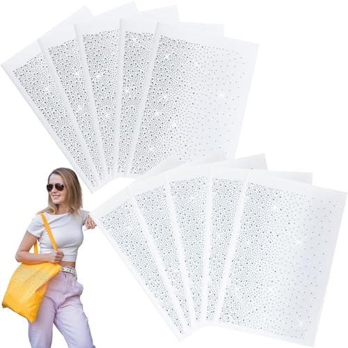 Glenmal 12 Stück Blatt zum Aufbügeln mit Strasssteinen, Glitzer-Hotfix-Strass-Aufkleber, Hot Melt Patches in 2 Stilen für Kleidung, Handwerk, DIY-Dekoration (traumhafter Stil) von Glenmal
