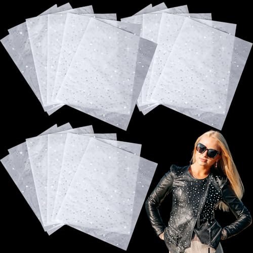 Glenmal 24 Stück Blatt zum Aufbügeln mit Strasssteinen, Glitzer-Hotfix-Strass-Aufkleber, Hot Melt Patches in 2 Stilen für Kleidung, Handwerk, DIY-Dekor (klassischer Stil) von Glenmal