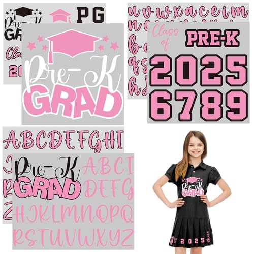 Glenmal Pre K Graduation Iron on Decals Class of 2025 Graduation Iron on Patches Grade Letter Number Patches for Preschool Kindergarten Pleated Tennis Skirt Suit T-Shirt Skirt Clothing DIY Crafts Glenmal Pre K Graduation Iron on Decals Class of 2025 Graduation Iron on Patches Grade Letter Number Patches for Preschool Kindergarten Pleated Tennis Skirt Suit T-Shirt Skirt Clothing DIY Crafts von Glenmal