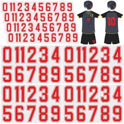 Glenmal Zahlen zum Aufbügeln für Trikot, T-Shirt, Wärmeübertragung, Zahlen 0–9, zum Aufbügeln für Stoff, Kleidung, Sporttrikot, Helm, Fußball, Basketball, Baseball, DIY, Teamuniform, Rot, 88 Stück Glenmal Zahlen zum Aufbügeln für Trikot, T-Shirt, Wärmeübertragung, Zahlen 0–9, zum Aufbügeln für Stoff, Kleidung, Sporttrikot, Helm, Fußball, Basketball, Baseball, DIY, Teamuniform, Rot, 88 Stück von Glenmal