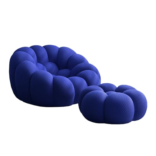 Lazy Bubble Bodensofas – Vielseitiger Bodensofa-Sessel, geschwungene Couch in 3D-Wabenform, atmungsaktives Netzgewebe, Strickstoff, weicher Loungesessel for Wohnzimmer, Schlafzimmer, Erwachsene(Blue) von Glenmi