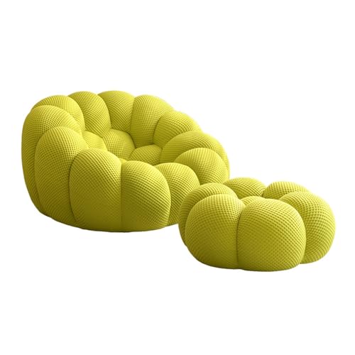 Lazy Bubble Bodensofas – Vielseitiger Bodensofa-Sessel, geschwungene Couch in 3D-Wabenform, atmungsaktives Netzgewebe, Strickstoff, weicher Loungesessel for Wohnzimmer, Schlafzimmer, Erwachsene(Green) von Glenmi