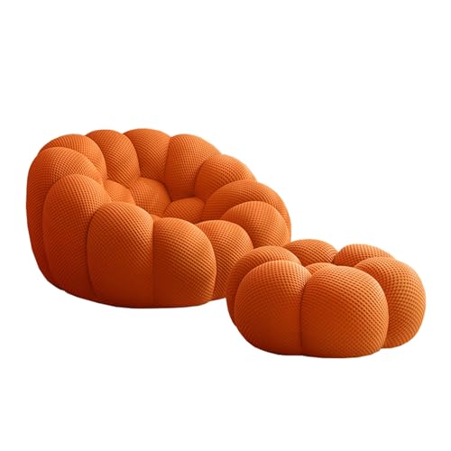 Lazy Bubble Bodensofas – Vielseitiger Bodensofa-Sessel, geschwungene Couch in 3D-Wabenform, atmungsaktives Netzgewebe, Strickstoff, weicher Loungesessel for Wohnzimmer, Schlafzimmer, Erwachsene(Orange Lazy Bubble Bodensofas – Vielseitiger Bodensofa-Sessel, geschwungene Couch in 3D-Wabenform, atmungsaktives Netzgewebe, Strickstoff, weicher Loungesessel for Wohnzimmer, Schlafzimmer, Erwachsene(Orange von Glenmi