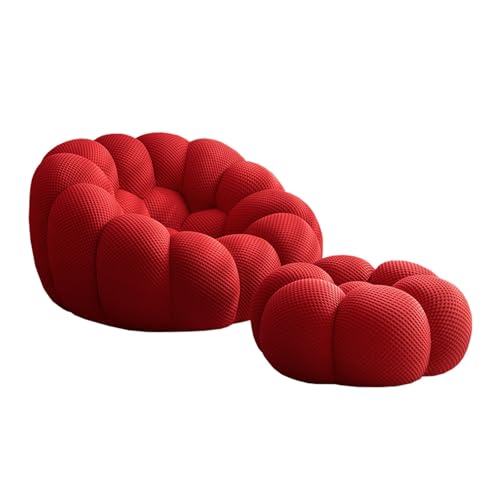 Lazy Sofa for Erwachsene – Vielseitiger Bodensofa-Sessel, Modernes Design, Atmungsaktives Mesh, Bodensofa-Sessel aus Strickstoff, Weicher Loungesessel for Wohnzimmer, Schlafzimmer, Erwachsene(Red) von Glenmi