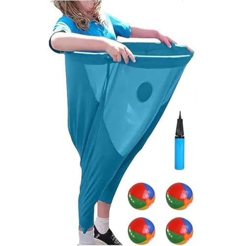 Riesiges Oma-Hosen-Wurfspiel-Set – Partyspiel for draußen mit 4 Hüpfbällen und Luftpumpe | Urkomischer Gartenspaß for Erwachsene, Familien und Gruppenveranstaltungen(Blue) von Glenmi