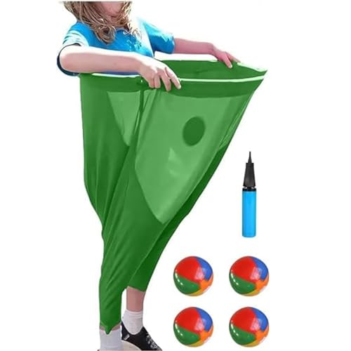 Riesiges Oma-Hosen-Wurfspiel-Set – Partyspiel for draußen mit 4 Hüpfbällen und Luftpumpe | Urkomischer Gartenspaß for Erwachsene, Familien und Gruppenveranstaltungen(Green) von Glenmi