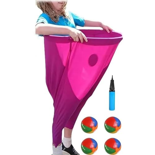 Riesiges Oma-Hosen-Wurfspiel-Set – Partyspiel for draußen mit 4 Hüpfbällen und Luftpumpe | Urkomischer Gartenspaß for Erwachsene, Familien und Gruppenveranstaltungen(Red) von Glenmi