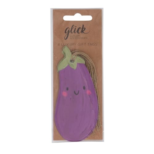 Glick Geschenkanhänger, Aubergine, 16 x 6 cm, Violett, 4 Stück von Glick
