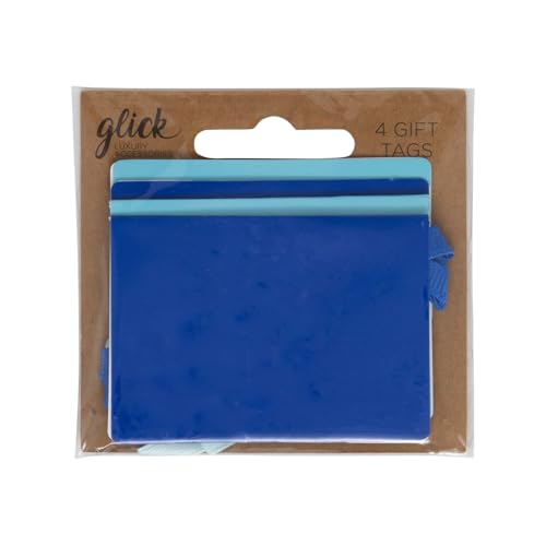 Glick Geschenkanhänger, einfarbig, Blau, 4 Stück, um Ihre Geschenke schön zu dekorieren, Geschenkanhänger, 7 x 5 cm von Glick