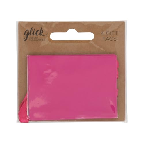 Glick Geschenkanhänger, einfarbig, Hot Pink, 4 Stück, um Ihre Geschenke schön zu dekorieren, Geschenkanhänger, 7 x 5 cm von Glick