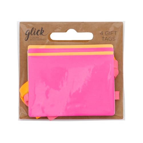 Glick Geschenkanhänger, einfarbig, Neon-Mix, um Ihre Geschenke schön zu dekorieren, Geschenkanhänger, 7 x 5 cm, 4 Stück von Glick