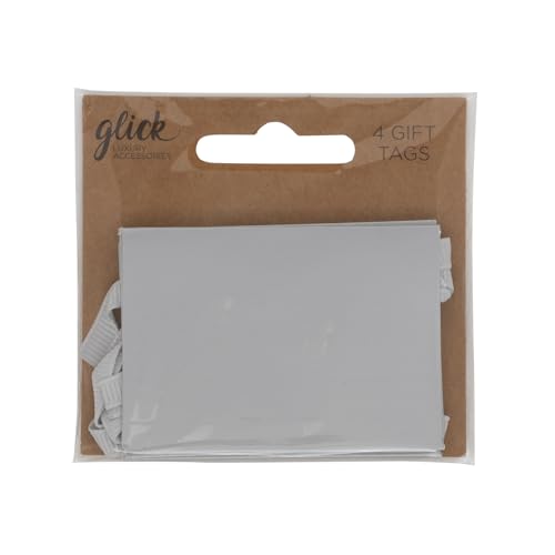 Glick Geschenkanhänger, einfarbig, silberfarben, zum Verschönern Ihrer Geschenke, 7 x 5 cm, 4 Stück von Glick