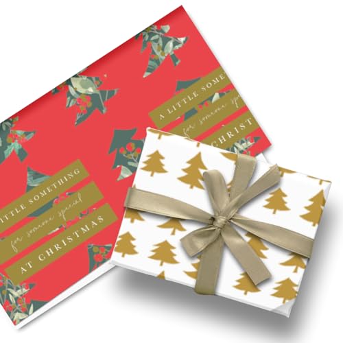 Glick Geschenkpapier, Weihnachtsbäume, gefaltet, Rot, 3 Bögen von Glick