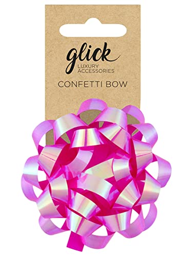 Glick Konfettischleife Irisierendes Pink, irisierendes rosa Schleife zum Verpacken von Geschenken, irisierendes rosa Konfettibogen Kunst und Handwerk, BFI04 von Glick