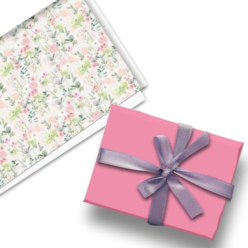 Glick Luxuriöse flache Verpackung, drei Bögen doppelseitiges Geschenkpapier mit Blumenmuster, perfekt für Geschenkverpackungen, Geburtstagsgeschenkpapier, Geschenkpapier für Hochzeiten, Jubiläen, von Glick