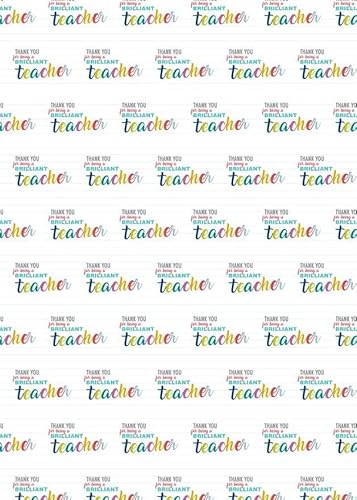 Glick Luxuriöse flache Verpackung, ein Blatt Dankeschön-Geschenkpapier für Lehrer, mehrfarbiges Geschenkpapier für Lehrer – nicht für den Verkauf allein von Glick