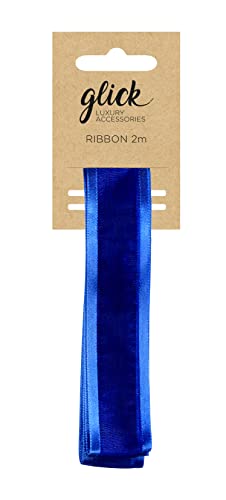 Glick Luxuriöses Satinband, indigoblau, für Geschenkverpackungen und andere Kunst und Handwerk, 2 Meter x 25 mm von Glick