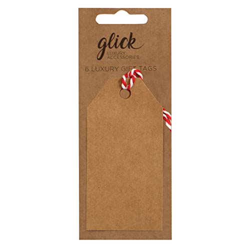 Glick Luxus-Geschenkanhänger (einfarbig), Kraftpapier, 6 Stück, für Weihnachtsverpackungen und auch für andere Anlässe, Weihnachtsanhänger für Weihnachten von Glick