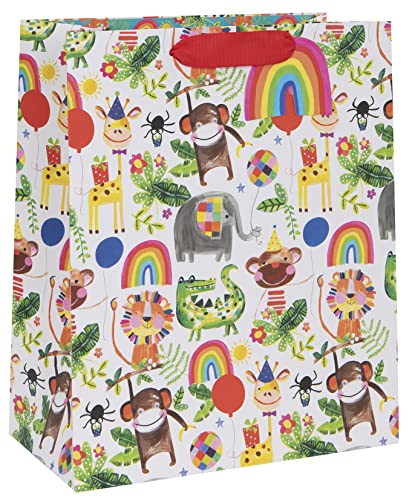 Glick Luxus-Geschenktasche, Dschungeltiere, große Tasche für Geburtstage und andere Feiern, Unisex-Kinder, 260 x 315 x 135 mm, mehrfarbig Glick Luxus-Geschenktasche, Dschungeltiere, große Tasche für Geburtstage und andere Feiern, Unisex-Kinder, 260 x 315 x 135 mm, mehrfarbig von Glick