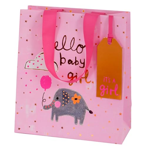 Glick Luxus-Geschenktüte, mittelgroße Geschenktüte für Mädchen, rosa Geschenktüte, Baby-Geschenktüte, Willkommens-Baby-Mädchen-Geschenktüte, Papiersalat, Baby-Mädchen-Geschenktüte, Geschenkbeutel, 200 Glick Luxus-Geschenktüte, mittelgroße Geschenktüte für Mädchen, rosa Geschenktüte, Baby-Geschenktüte, Willkommens-Baby-Mädchen-Geschenktüte, Papiersalat, Baby-Mädchen-Geschenktüte, Geschenkbeutel, 200 von Glick