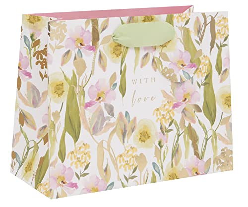 Glick Luxus-Geschenktüte, mittlere Geschenktüte, Feiertagsgeschenktüte, Stephanie Dyment Flower Fusion Geschenkbeutel, Geschenkverpackung, mehrfarbig, 200 x 225 x 100 mm (B x H x T) von Glick