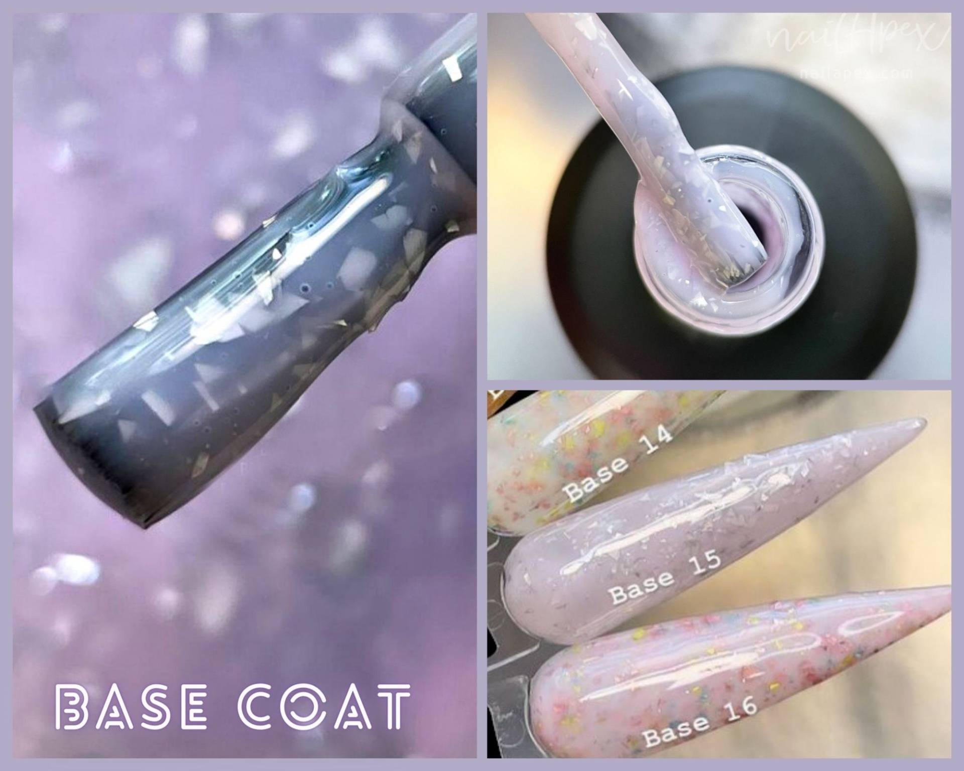 Nailapex Potal Base Cover Lila Silber Flocken Schimmer Camouflage Mantel Nail Art 15 Ml Nailapex Potal Base Cover Lila Silber Flocken Schimmer Camouflage Mantel Nail Art 15 Ml von Glifada