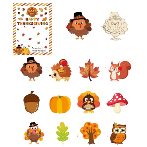 GlikCeil 12-teiliges Set zum Basteln, Malset, Holzscheiben, Ausschnitte, Kunst, DIY, Handwerk, Truthahn, Kürbis, Eichhörnchen, Ahornblatt, Holzmalerei, Partyzubehör für Thanksgiving, Herbst, Ernte GlikCeil 12-teiliges Set zum Basteln, Malset, Holzscheiben, Ausschnitte, Kunst, DIY, Handwerk, Truthahn, Kürbis, Eichhörnchen, Ahornblatt, Holzmalerei, Partyzubehör für Thanksgiving, Herbst, Ernte von GlikCeil