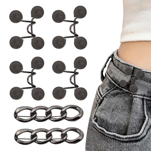 GlimmerStyle 6 Schwarze Jeans Mit Schmalen Taillenknöpfen,Hosenbund Enger Machen,Knopfverlängerung Für Hosen,Hosenknopf GlimmerStyle 6 Schwarze Jeans Mit Schmalen Taillenknöpfen,Hosenbund Enger Machen,Knopfverlängerung Für Hosen,Hosenknopf von GlimmerStyle