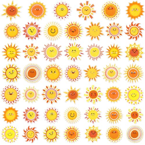 Glitinsel 48 Stück Sonnenaufnäher zum Aufbügeln, bestickte Applikation für Kleidung, Jeans, Rucksäcke, Hut, Jacke, DIY Handwerk Glitinsel 48 Stück Sonnenaufnäher zum Aufbügeln, bestickte Applikation für Kleidung, Jeans, Rucksäcke, Hut, Jacke, DIY Handwerk von Glitinsel