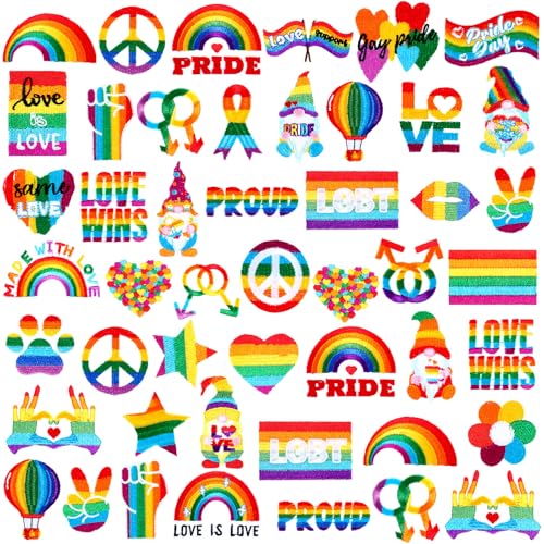 Glitinsel LGBT Aufnäher zum Aufbügeln, Motiv: Lesben, Gay Pride, Regenbogen-Stickerei, Applikation für Bastelarbeiten, Kleidung, Jacken, Rucksäcke, Abzeichen, Zubehör, Geschenk, 48 Stück Glitinsel LGBT Aufnäher zum Aufbügeln, Motiv: Lesben, Gay Pride, Regenbogen-Stickerei, Applikation für Bastelarbeiten, Kleidung, Jacken, Rucksäcke, Abzeichen, Zubehör, Geschenk, 48 Stück von Glitinsel
