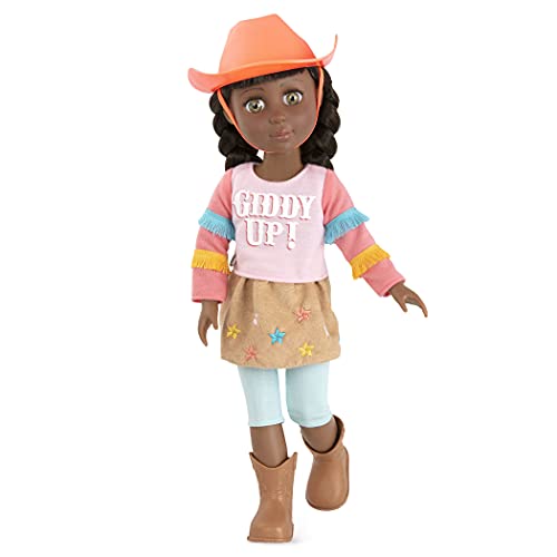 Glitter Girls - Jolie - 36 cm Bewegliche Puppe Jolie - Braune Haare & Grüne Augen - Reitoutfit, Cowgirl Hut und Stiefel - Spielzeug, Kleidung, und Zubehör - Kinder ab 3 Jahren von Glitter Girls