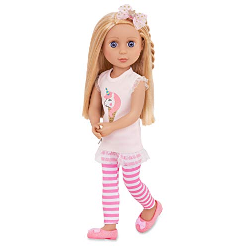 Glitter Girls Puppe Lacy – Bewegliche 36cm Puppe mit Kleidung, Zubehör und langen Haaren zum frisieren - Spielzeug ab 3 Jahren (6 Teile) von Glitter Girls