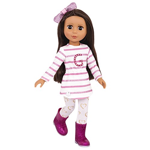 Glitter Girls Puppe Sarinia – Bewegliche 36cm Puppe mit Kleidung, Zubehör und langen Haaren zum frisieren - Spielzeug ab 3 Jahren (6 Teile) von Glitter Girls