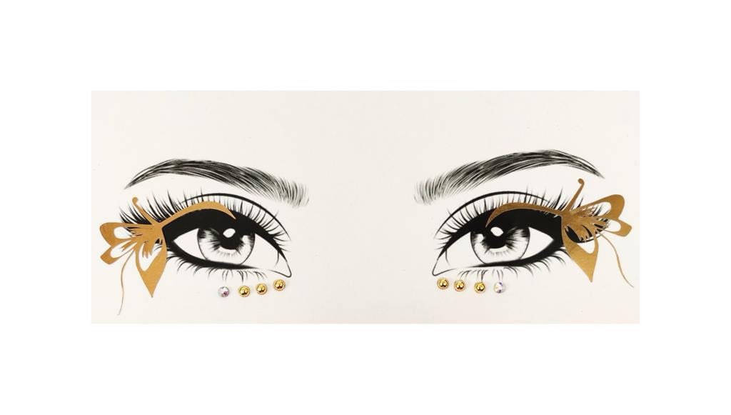 Mgb Selbstklebender Gold Schmetterling Eyeliner|Gesicht Edelsteine|Gesicht Schmuck |Party Aufkleber/Party Juwelen Mgb Selbstklebender Gold Schmetterling Eyeliner|Gesicht Edelsteine|Gesicht Schmuck |Party Aufkleber/Party Juwelen von GlitterboutiqueGB