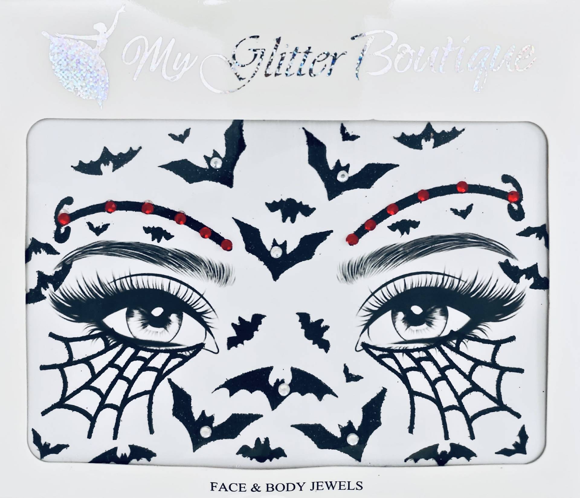 Mgb Web Bat Halloween Gesichts - Und Körperaufkleber/Gesichtsaufkleber/Gesichtsaufkleber/Partykristall/strassstein Mgb Web Bat Halloween Gesichts - Und Körperaufkleber/Gesichtsaufkleber/Gesichtsaufkleber/Partykristall/strassstein von GlitterboutiqueGB