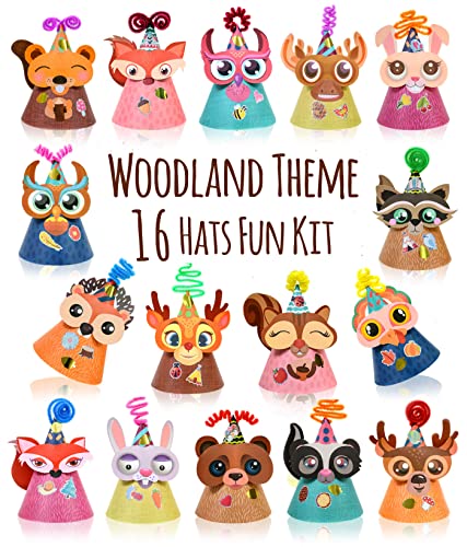 Partyhüte mit Waldmotiv, mit Chenille-Stielen und Aufklebern. Gruppenaktivitäten, Bastelarbeiten, Heimprojekt, Geburtstagsparty, Weihnachten, Ostern und Fiesta-Dekoration für Kinder Partyhüte mit Waldmotiv, mit Chenille-Stielen und Aufklebern. Gruppenaktivitäten, Bastelarbeiten, Heimprojekt, Geburtstagsparty, Weihnachten, Ostern und Fiesta-Dekoration für Kinder von Glittery Garden