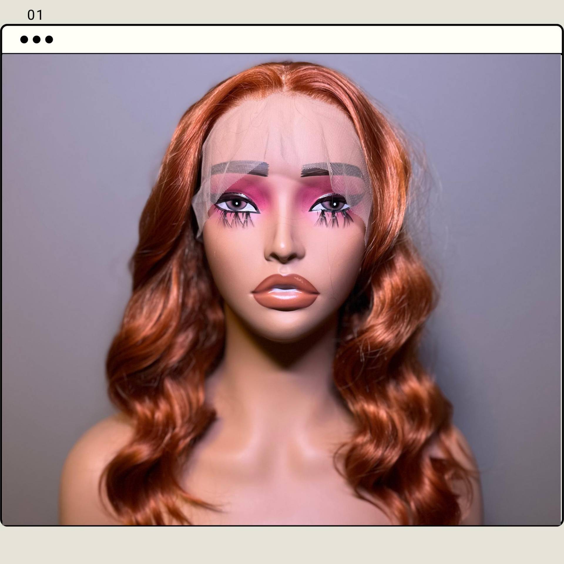 Mesh Lace Front Auburn Ginger Gewellte Perücke, Cosplay 13x4 Perücken, 26 "'drag Queen Versandfertig Mesh Lace Front Auburn Ginger Gewellte Perücke, Cosplay 13x4 Perücken, 26 "'drag Queen Versandfertig von GlitzWigs