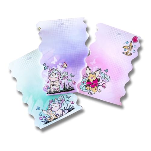 Einhorn Mina Notizblock Kinder A5 I 3er Set Einhorn Mina Puzzleblock mit Wellenrand I Notizblock Mitgebsel Mädchen I Klein, bunt & nostalgisch I 90er Design Schreibblock Mina je 50 Blatt Einhorn Mina Notizblock Kinder A5 I 3er Set Einhorn Mina Puzzleblock mit Wellenrand I Notizblock Mitgebsel Mädchen I Klein, bunt & nostalgisch I 90er Design Schreibblock Mina je 50 Blatt von Glitzer im Kopf