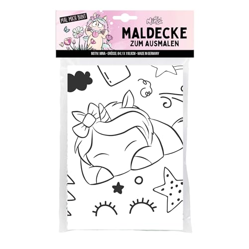 Einhorn Mina - Papier-Tischdecke zum Ausmalen - XXL Ausmalbild Einhorn für Kindergeburtstag & Einhorn-Party I Geschenk & Deko Einhorn Mädchen auch als Mitgebsel von Glitzer im Kopf