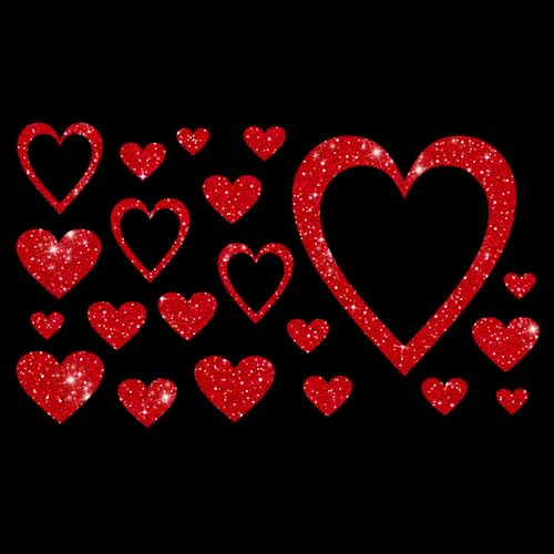 Glitzerdeals Bügelbilder Glitzer Bügelbilder Karneval Herzen Herz Aufbügler für Textilien Karneval Kostüm Herzen Bügelflicken Herz Fasching Patch zum Aufbügeln Herzen rot von Glitzerdeals