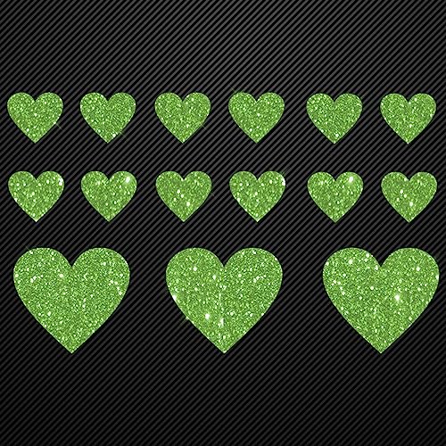 Bügelbilder Glitzer Set 15 Herzen in Glitzer hellgrün Aufbügler für Textilien Karneval Kostüm Herzen Bügelflicken Herz Fasching Patch zum Aufbügeln Bügelbilder Glitzer Set 15 Herzen in Glitzer hellgrün Aufbügler für Textilien Karneval Kostüm Herzen Bügelflicken Herz Fasching Patch zum Aufbügeln von Glitzerdeals