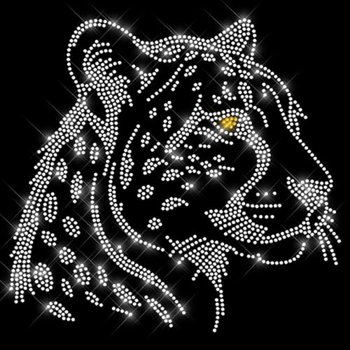 Glitzerdeals Bügelbild Strass Gepard kristall Raubkatze Strassmotiv zum Aufbügeln Gepard Bügelmotiv Leopard Strass Aufbügler Gepard von Glitzerdeals