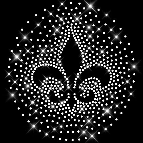 Glitzerdeals Bügelbilder Karneval Strass funkelnde französische Lilie Umriss leer Umriss Aufbügler für Textilien Lilie Bügelmotiv französische Lilie Fasching Patch zum Aufbügeln Lilie Heraldik von Glitzerdeals