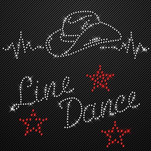 Glitzerdeals Bügelbilder aus Strass Line Dance Set Mix Cowboyhut und Schrift Aufbügler für Textilien Karneval Kostüm Line Dance Strassmotiv Cowboyhut Aufbügler Glitzer Cowgirl von Glitzerdeals