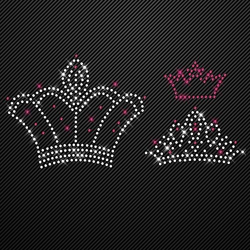 Glitzerdeals Bügelbild aus Strass Prinzessin Set 3 Kronen mit pink Glitzerbild zum Aufbügeln Krone Strassmotiv Queen Aufbügler Glitzer Prinzessin von Glitzerdeals